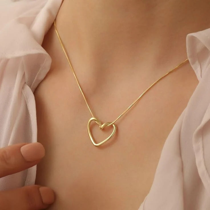 Hollow Heart Pendant Necklace