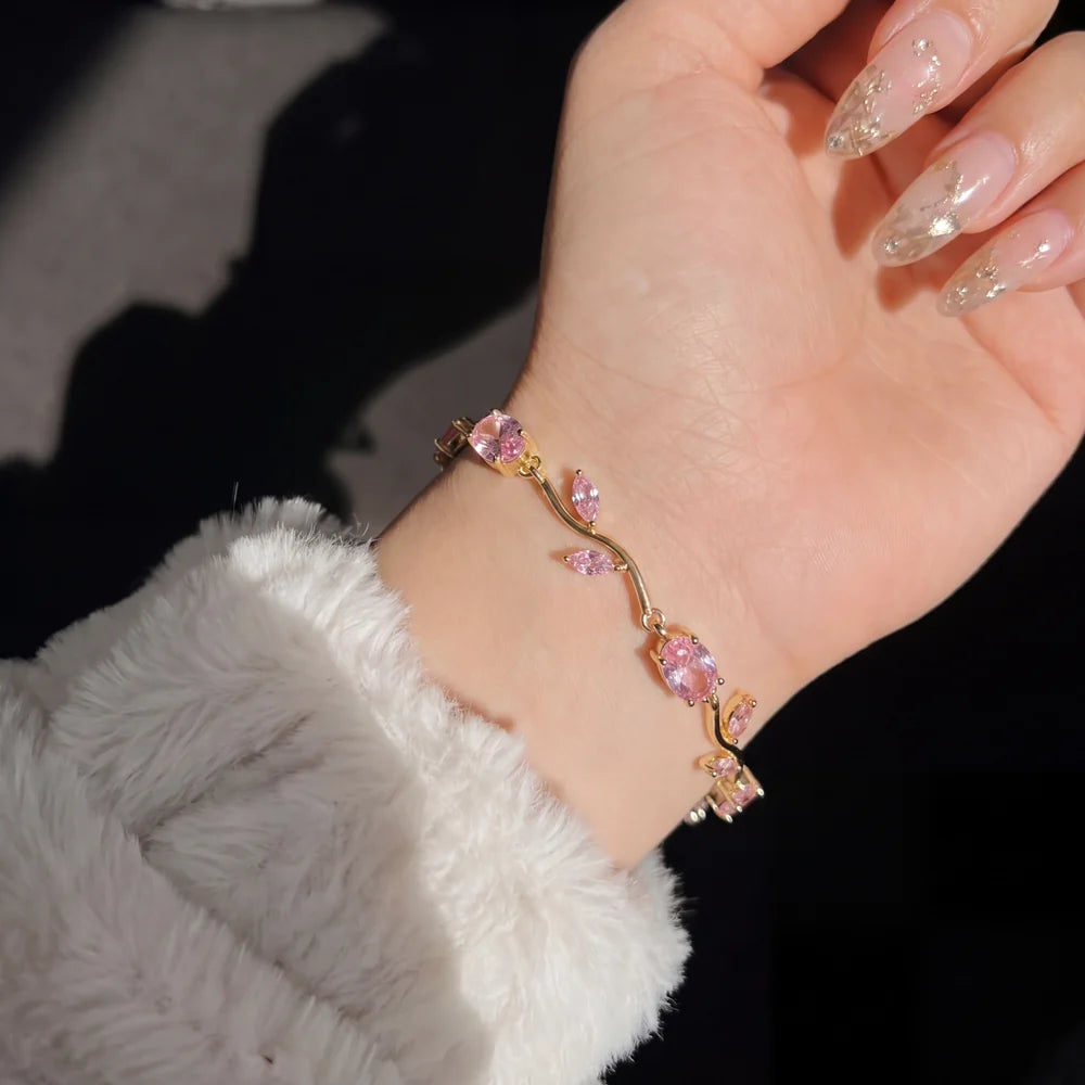 Tulip Bracelet – Gold (Pink)