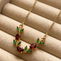 Tulip-Necklace - Gold (Red + Green)