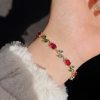 Tulip Bracelet - Gold (Red + Green)