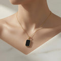 Double Sided Chip Necklace - Black & White