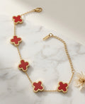 Four Leaf Clover Bracelet - Red