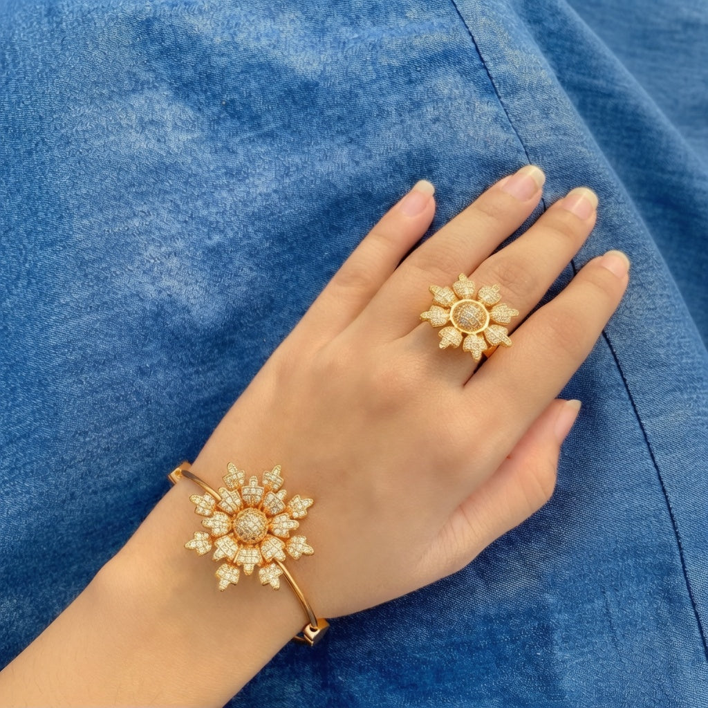 Elegant Floral Design Jewellery Set