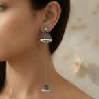Kashmiri Jhumka - Silver (White)