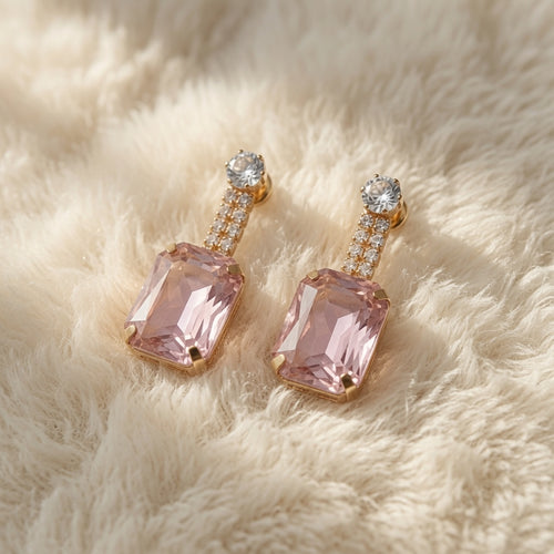 Blush Drop Earrings - Gold (Pink)