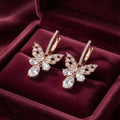 Butterfly Earings - Gold (White)