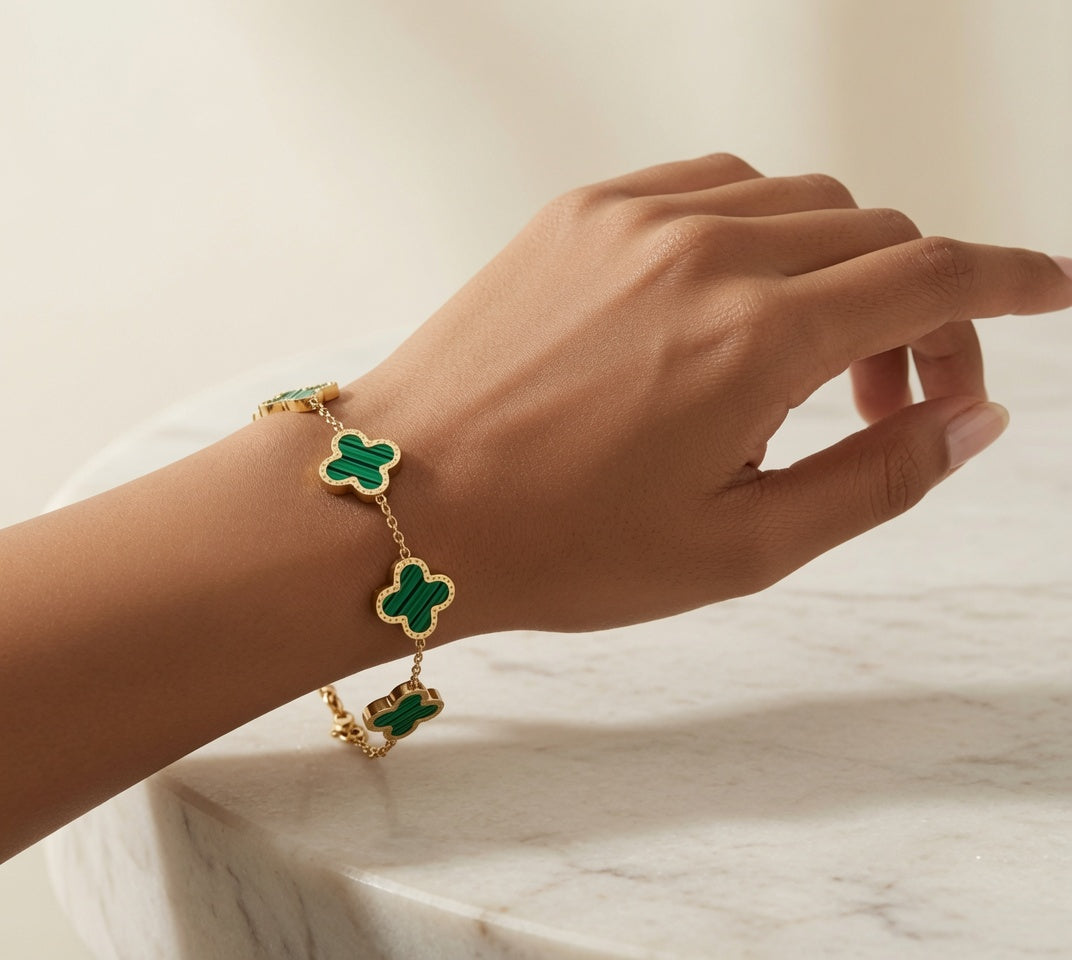 Four Leaf Clover Bracelet - Green