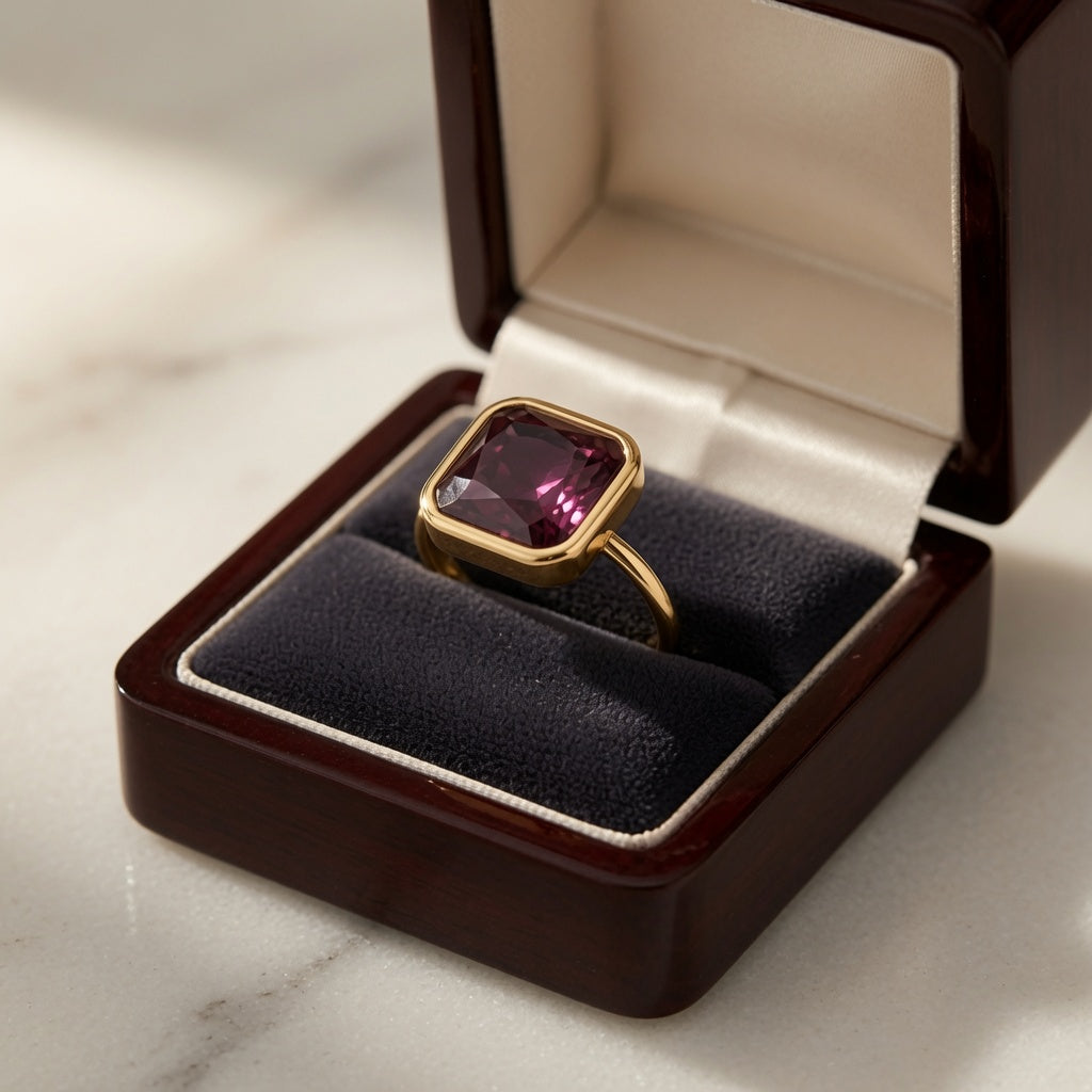 Adjustable Garnet Ring - Rhodolite