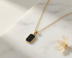 Double Sided Chip Necklace - Black & White
