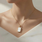 Double Sided Chip Necklace - Black & White
