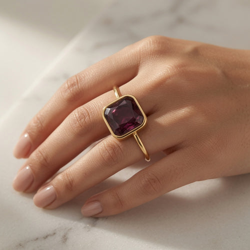 Adjustable Garnet Ring - Rhodolite