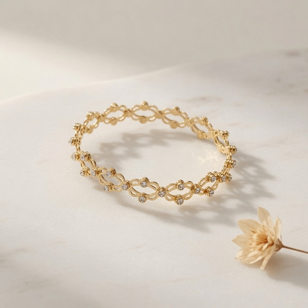 Adjustable 2-in-1 Crystal Ring & Bangle