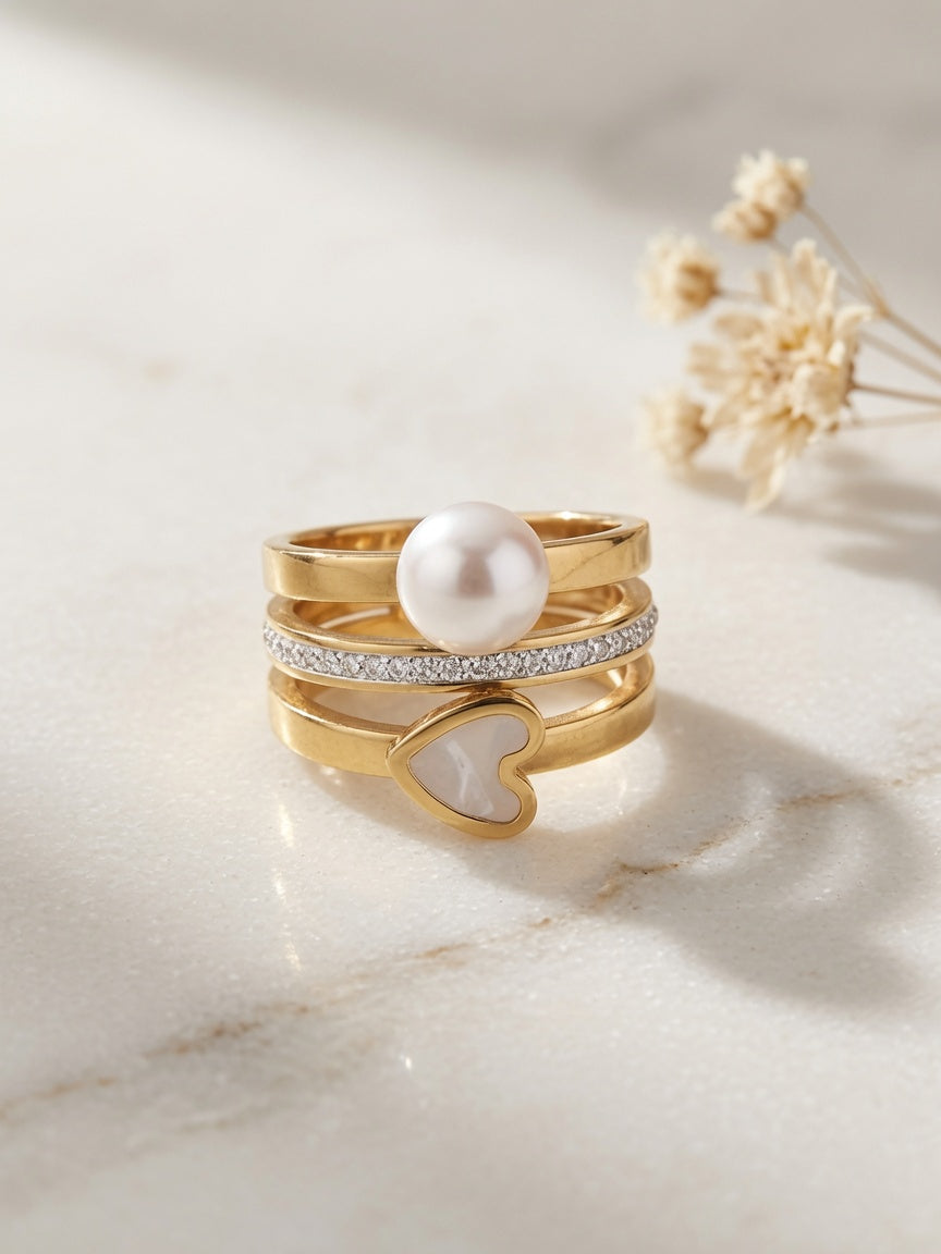 Layered Pearl Ring