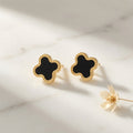 Four Leaf Clover Earrings - Black