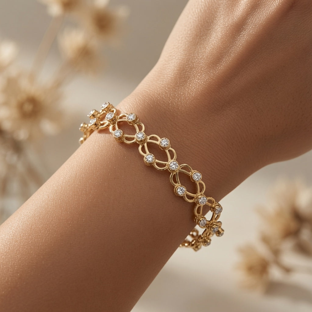 Adjustable 2-in-1 Crystal Ring & Bangle