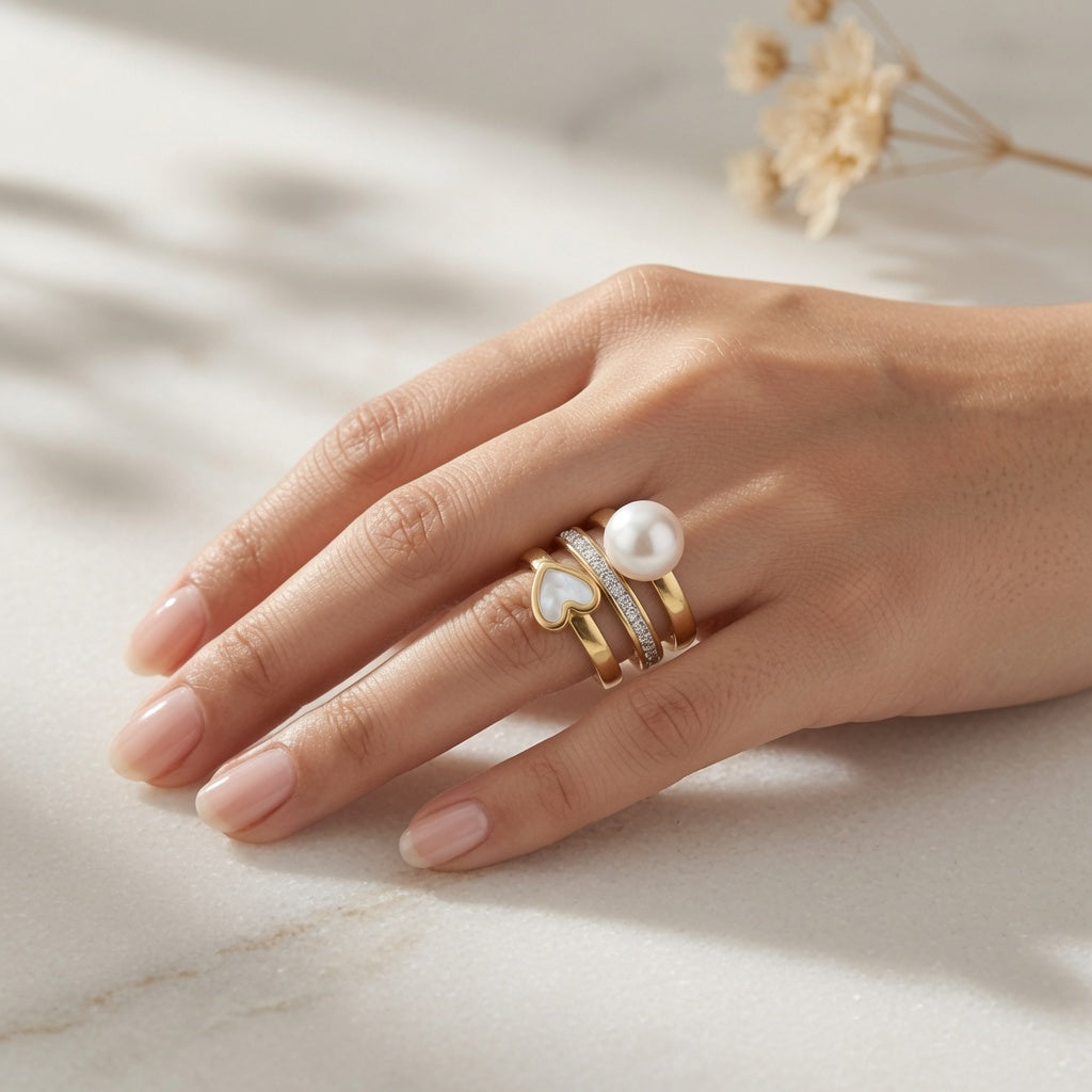 Layered Pearl Ring
