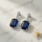 Blush Drop Earrings - Silver (Blue)