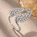 Adjustable Angel Wing Ring - Silver