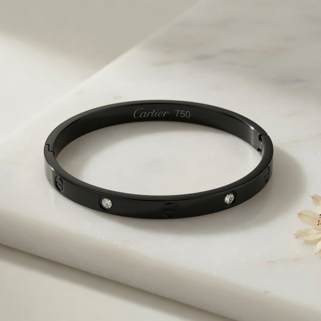 Luxe Cartier Love Bangle - Black