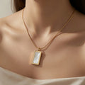 Two-Tone Tag Necklace - Black & White