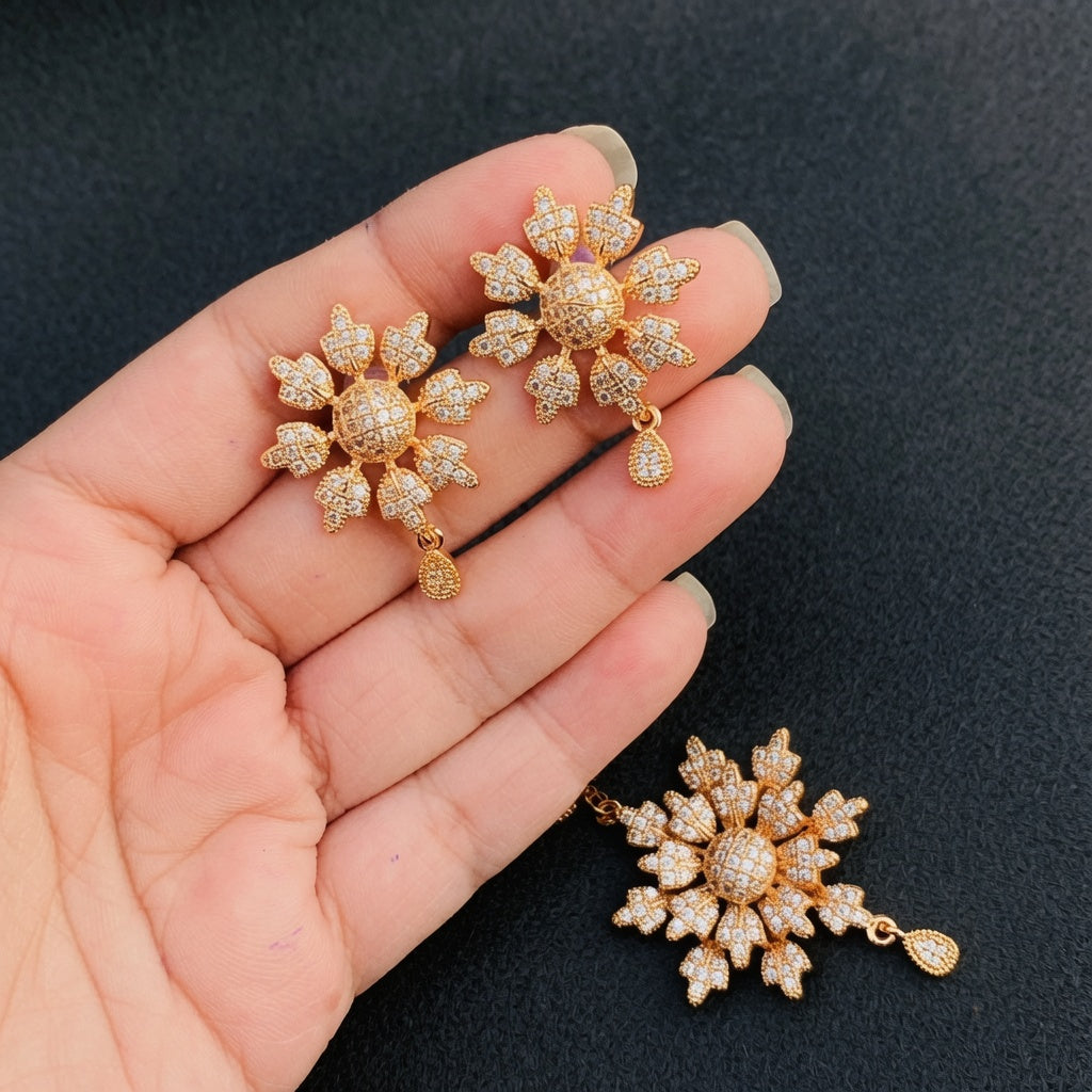 Elegant Floral Design Jewellery Set